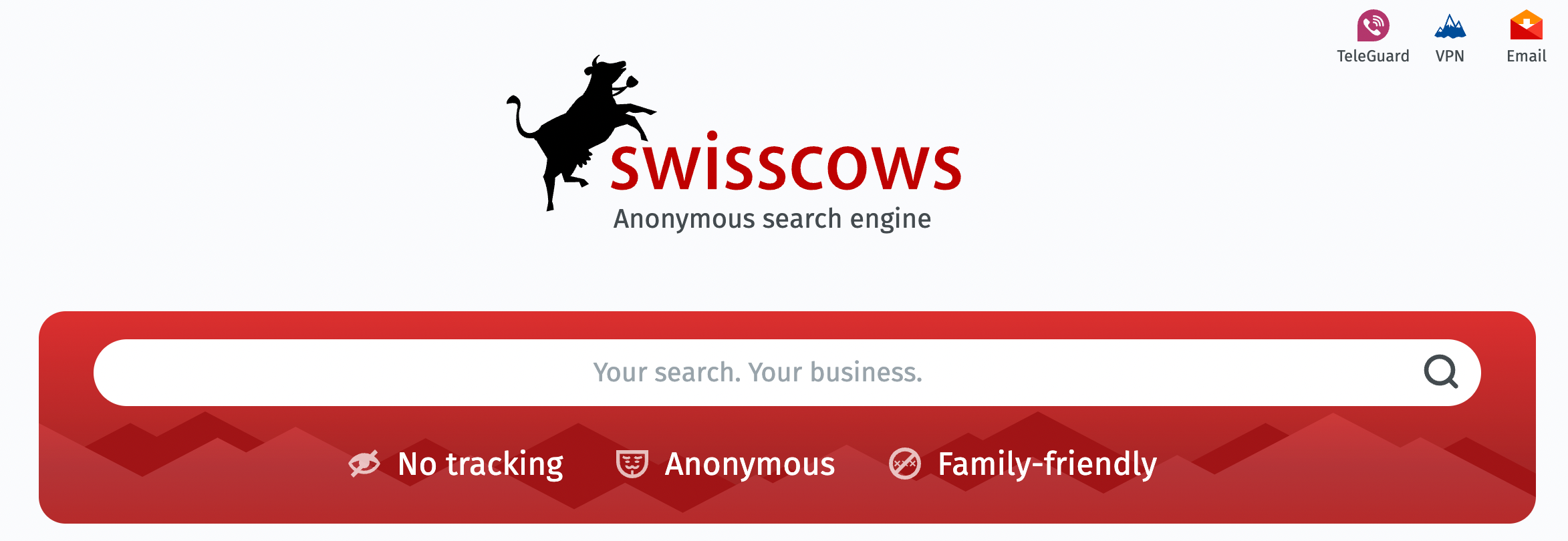 Swisscows sökmotor