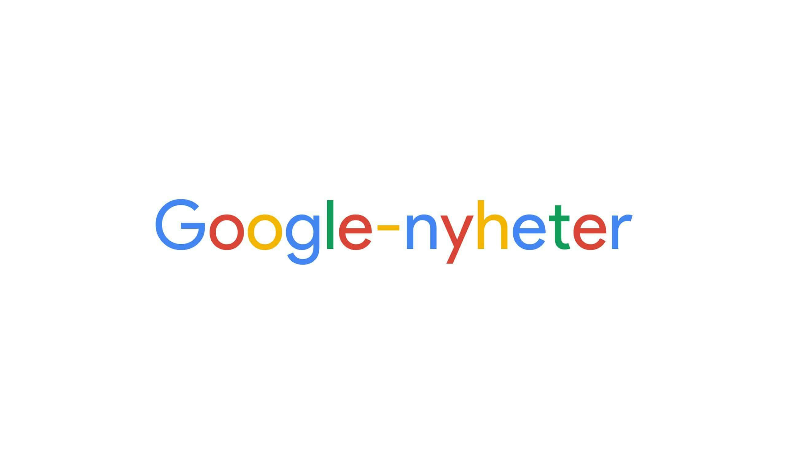 Texten "Google nyheter" i Googles färgschema