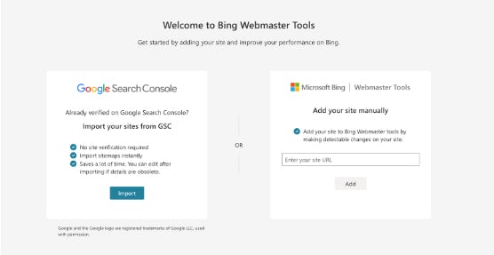 Welcome to Bing Webmaster Tools. Visar Google search Console och Microsoft b